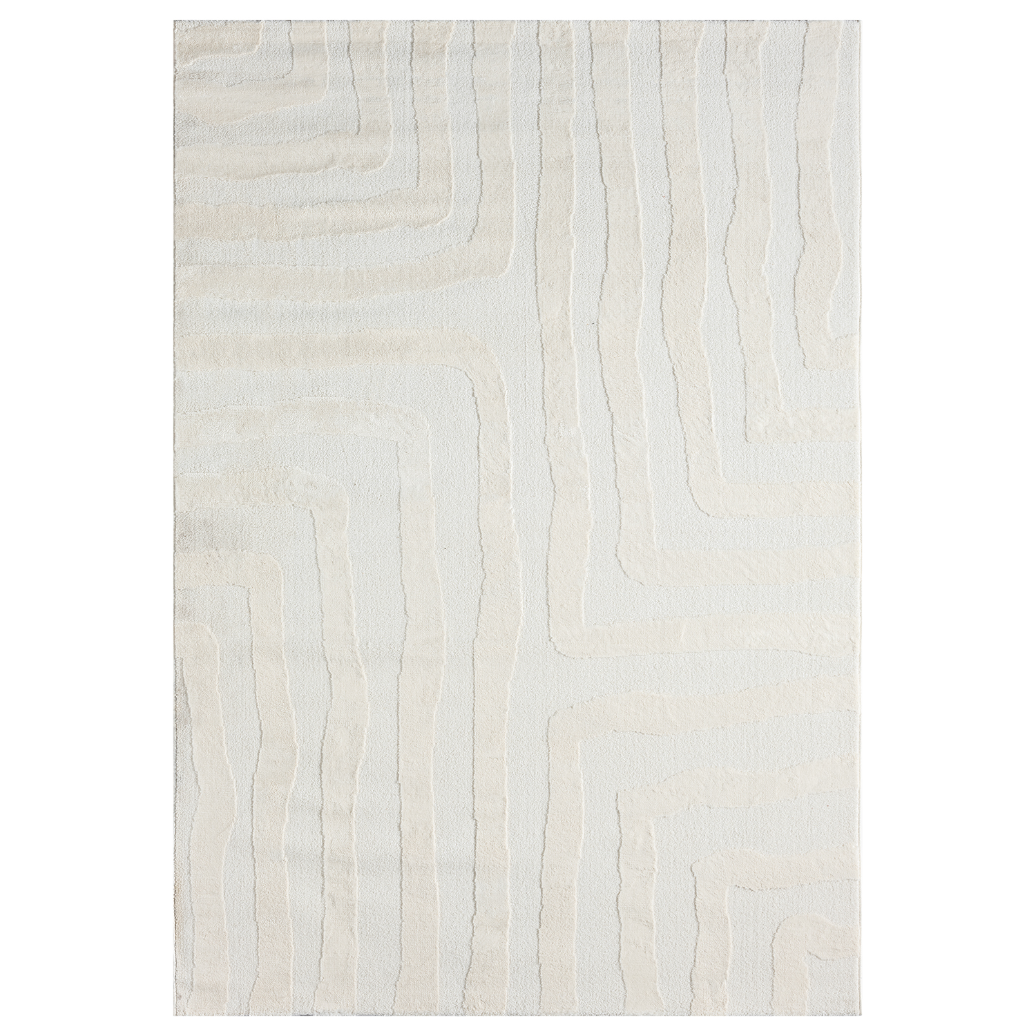 Moderne-Teppiche-Wohnzimmer-Schlafzimmer-Boho-Optik-Skandinavisch-Hochtief-1852-kurzflor-teppich-wellen-bogen-regenbogen-skandi-hali-rug-kurzflor-modern-schlafzimmer-wohnzimmer-creme-gra_4